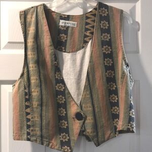 Vintage 1980s ‘Stampede’ Multi Color Denim Vest